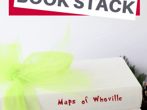 homemade decor idea The Grinch Book Stack