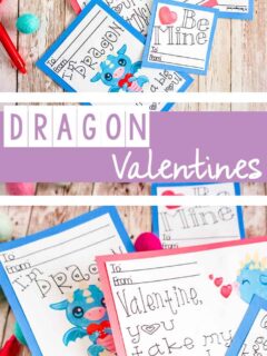 dragon valentine card printable