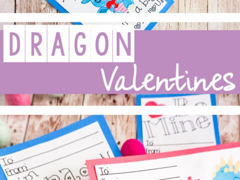dragon valentine card printable