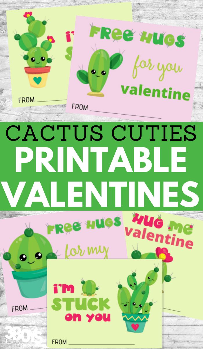 cactus printable valentine cards for kids