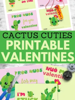 six different adorable cactus cuties printable valentines