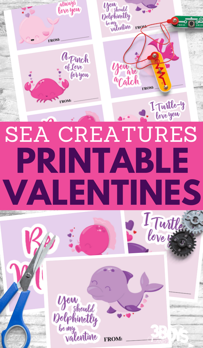 sweet face ocean animals valentine cards