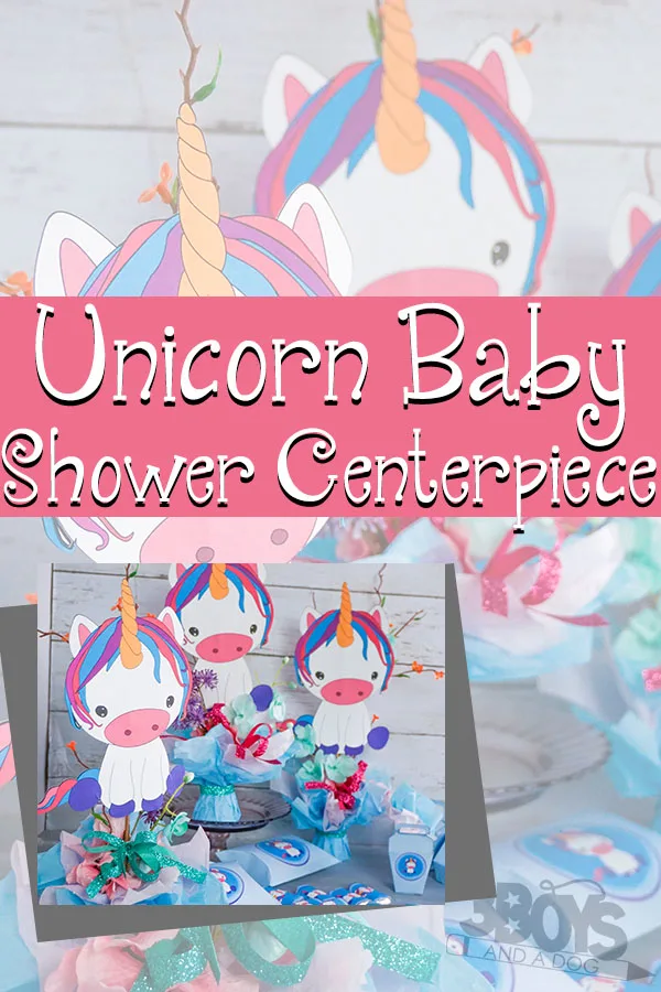 unicorn baby shower centerpiece