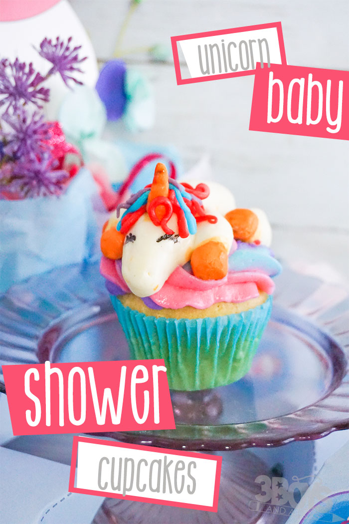 unicorn baby shower cupcakes