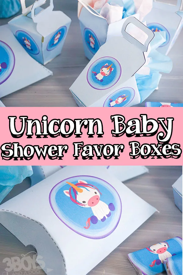 Unicorn Baby Shower Favor Boxes