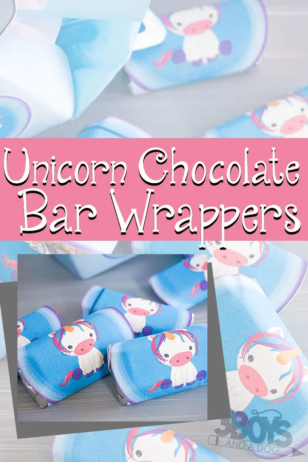 Unicorn themed baby shower Chocolate Bar Wrappers