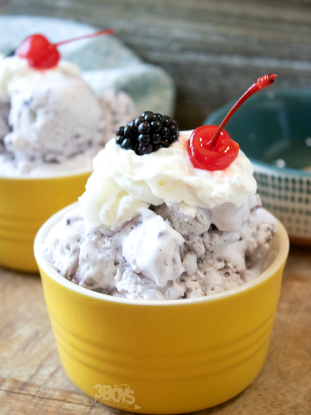 how to make this sweet blackberry ice cream recipe without a churn