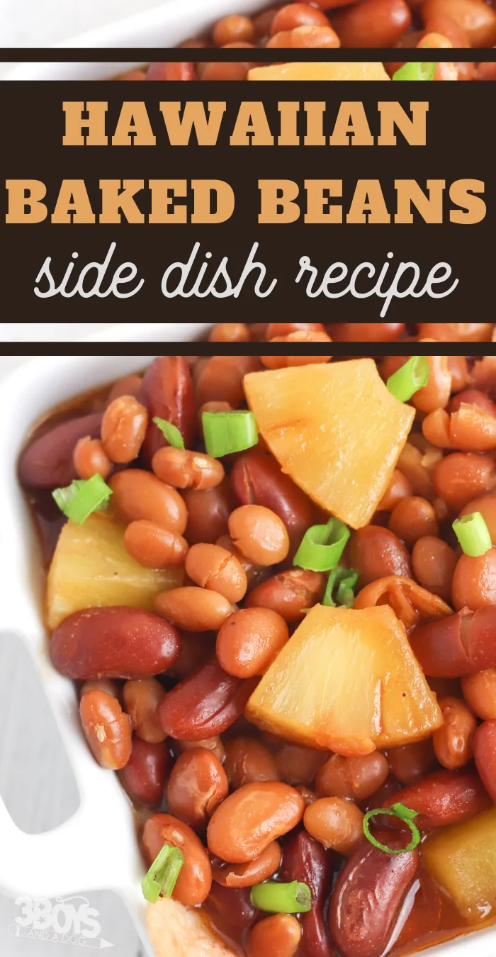 pineapple baked beans and bacon make the perfect side dish for your next luau