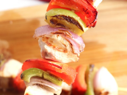 chicken kabobs on a george foreman grill