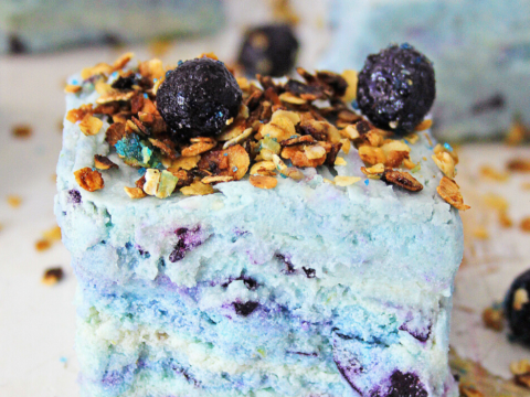 sugared blueberries and toasted oatmeal make a delicious and gorgeous fudge recipe that is perfect for anytime