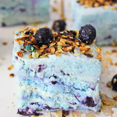 sugared blueberries and toasted oatmeal make a delicious and gorgeous fudge recipe that is perfect for anytime