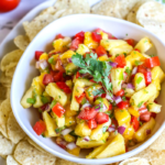 pineapple salsa with mango and fresh lime juice