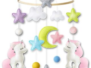 Image for Baby Crib Mobile by Giftsfarm, Unicorn Baby Mobile for Girl Nursery Décor