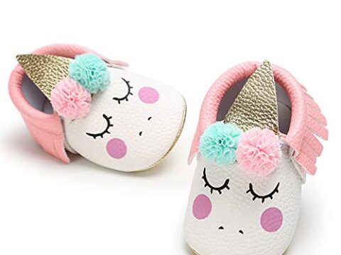 Image for Bebila Cute Baby Moccasins Pu Leather Soft Sole Newborn Princess Babe Girls Shoes(US 4/4.53”/6-12months/11.5cm,Pink Ball)