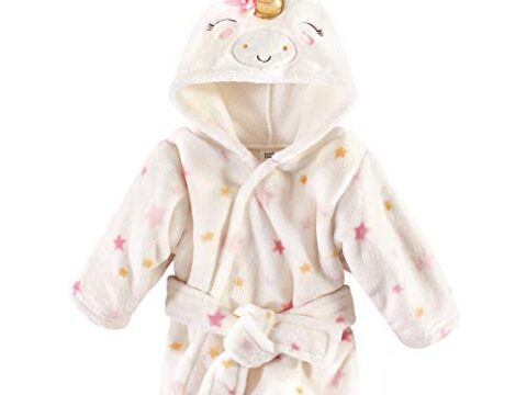 Image for Luvable Friends Unisex Baby Plush Bathrobe, Stars Unicorn, 0-9M