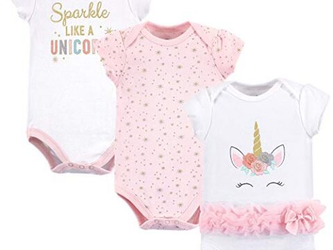 Image for Little Treasure Unisex Baby Cotton Bodysuits, Unicorn, 12-18 Months