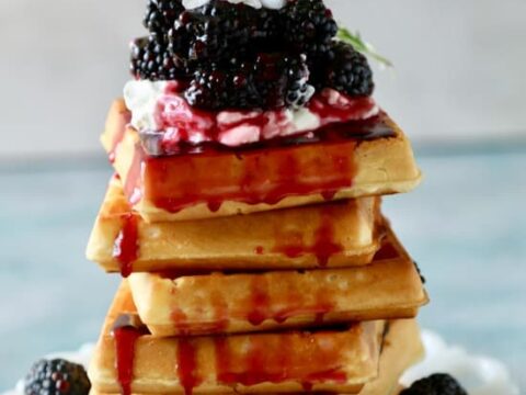 Image for Fresh Blackberry Syrup with Belgium Waffles