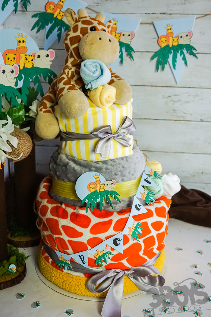 safari diaper cake decorating ideas