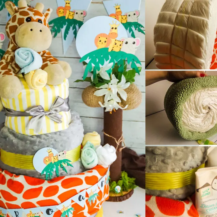 Jungle Themed Baby Shower Diaper Cake