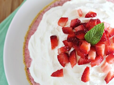 Image for Minty Strawberry-Lime Icebox Pie Recipe