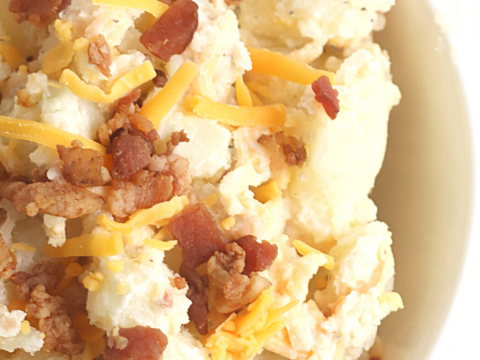 cheese ranch and bacon make this southern potato salad recipe