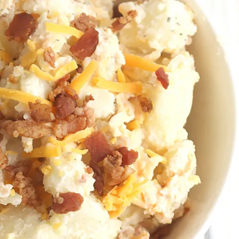 cheese ranch and bacon make this southern potato salad recipe