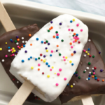 easy popsicle shaped dessert of premade rice krispie treats