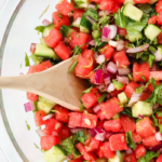 watermelon cucumbers and peppers make a delicious and healthy snack