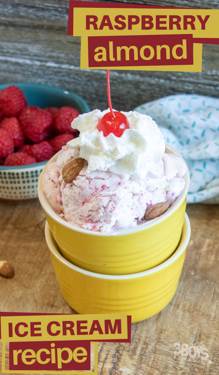 make this raspberry and almond no churn ice cream recipe at home
