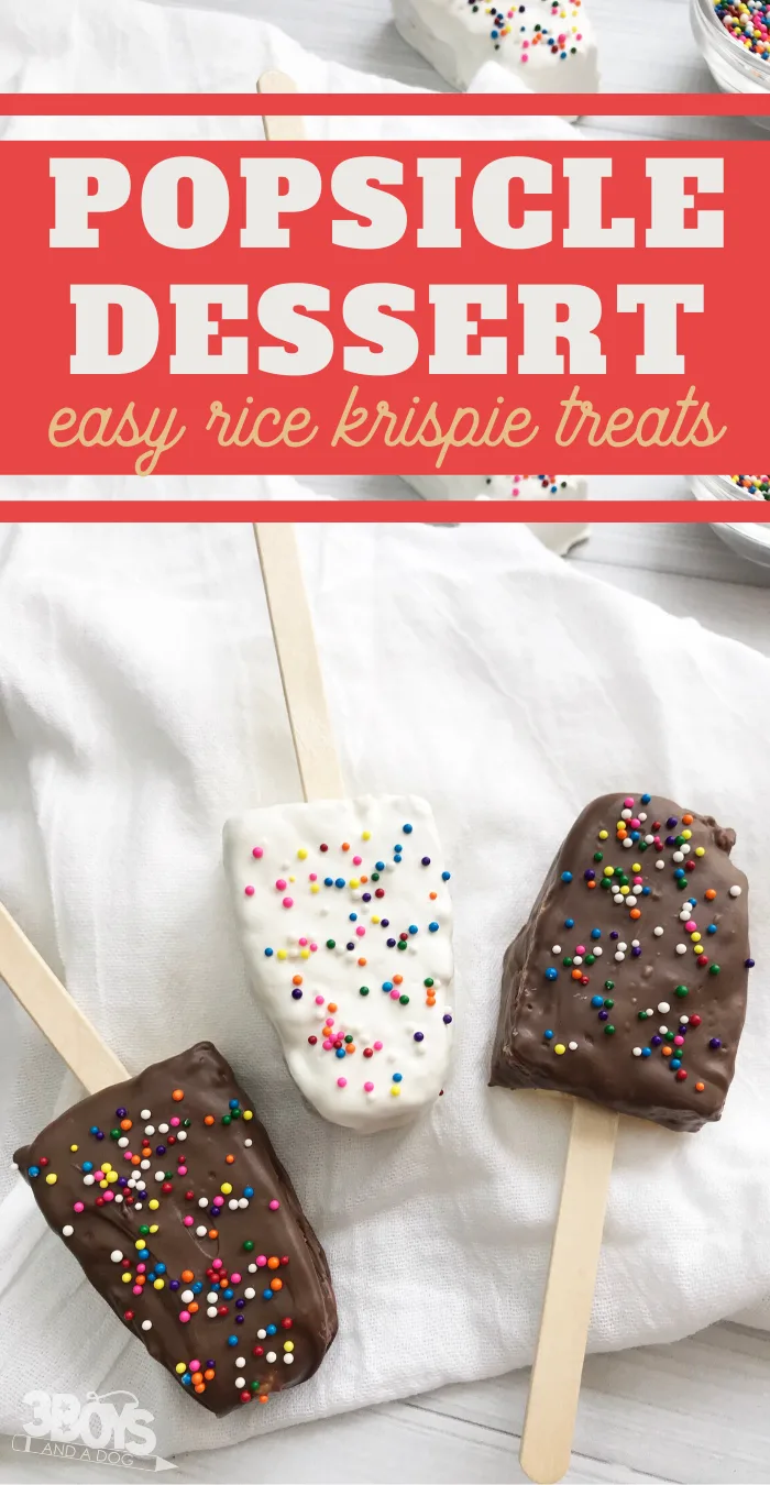 Mess Free Rice Krispie Treat Popsicle