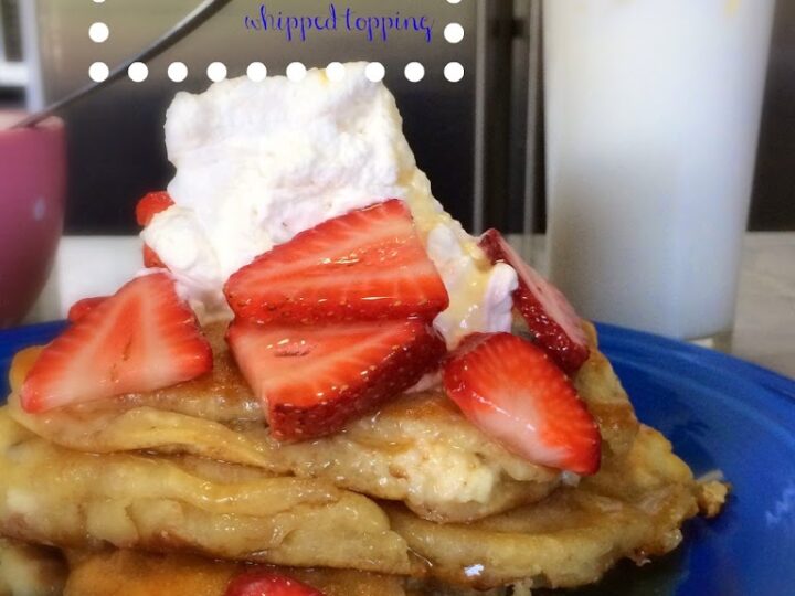 Image for Strawberry Cheesecake Pancakes with Homemade Whipped Topping