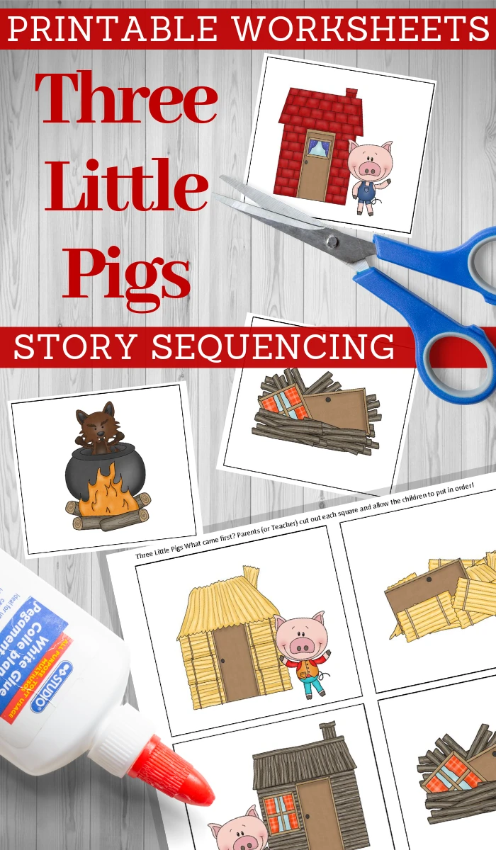 printable story cards for the three little pigs