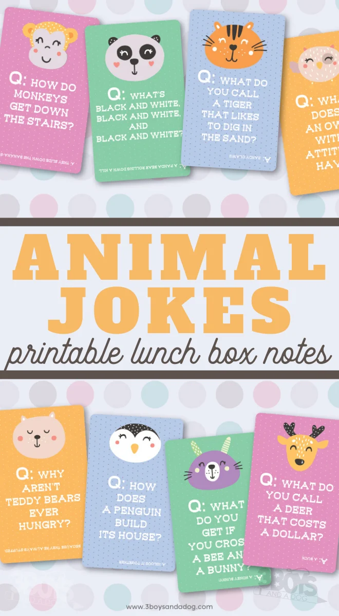 animal jokes lunchbox notes to print out