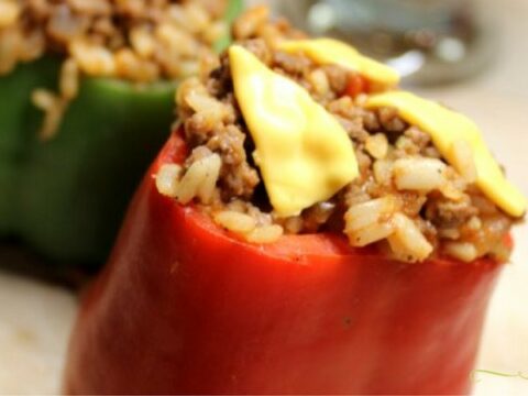 Image for Easy Dinner Idea – 30 Minute Beef and Rice Stuffed Peppers Recipe