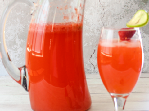 sweet strawberries and tart limes make this refreshing drink