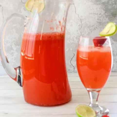 sweet strawberries and tart limes make this refreshing drink