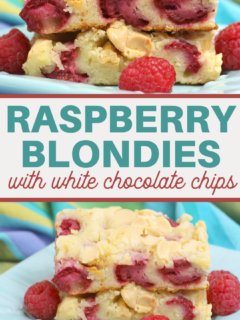 raspberry and white chocolate chunk blondies