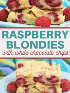 raspberry and white chocolate chunk blondies