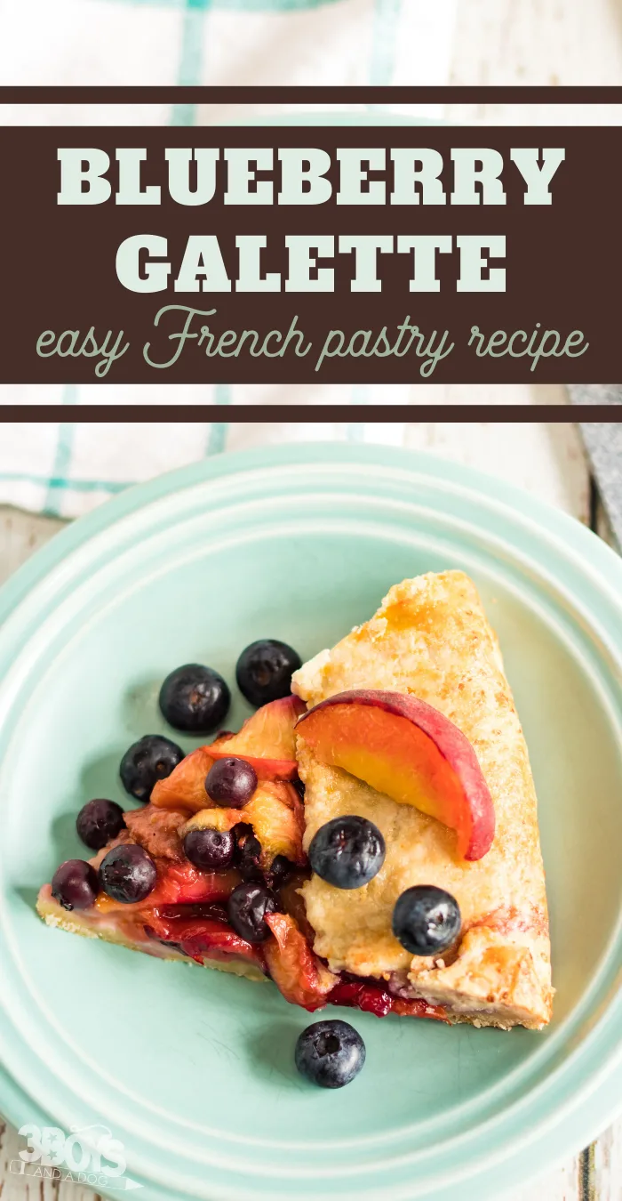 sweet galette with peaches and blueberries