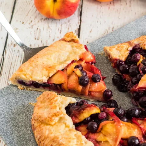 fresh peaches and blueberries combine to make this delicious french pastry recipe