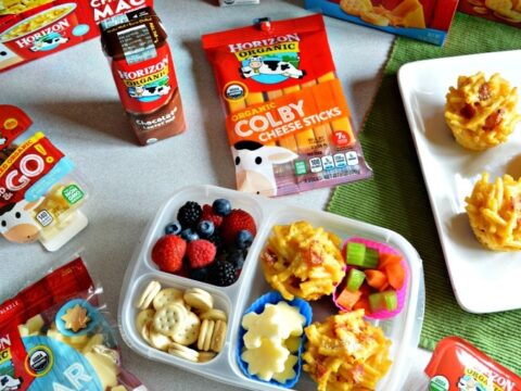Image for Mac and Cheese Pizza Muffins with Horizon Organic #BackToSchool #NaturalFoods #lunchboxesmadeeasy