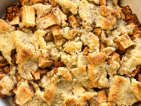 delicious dessert of baked apples and cinnamon