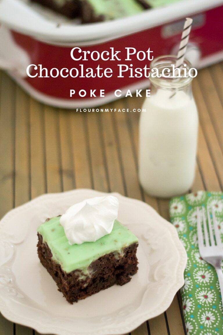 Amazing Crock Pot Chocolate Pistachio Poke Cake