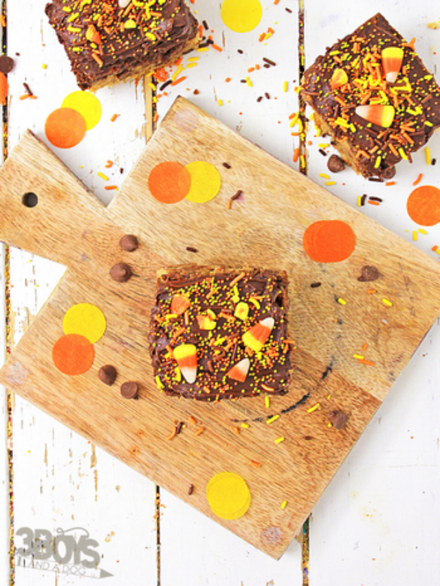 Festive and Sweet Candy Corn Cookie Brownie Bars Story