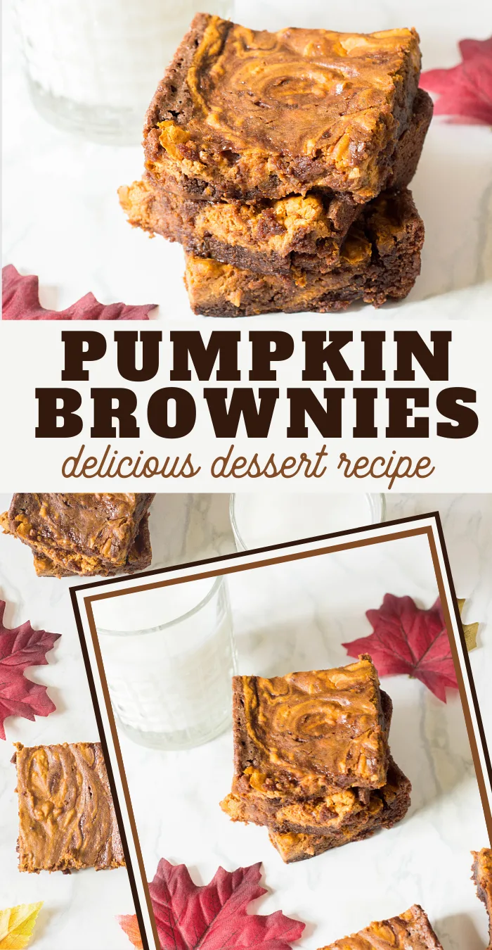 pumpkin brownies for fall