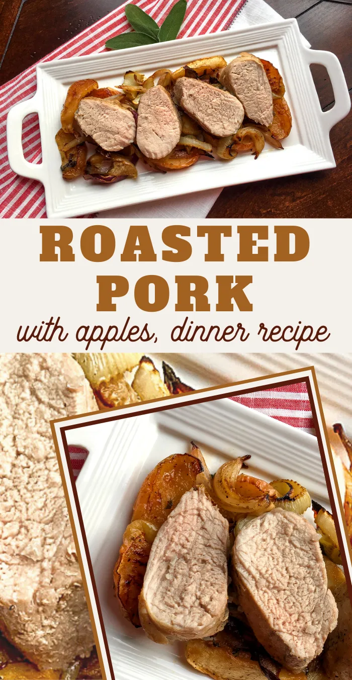 delicious dinner of roasted pork tenderloin with apples1