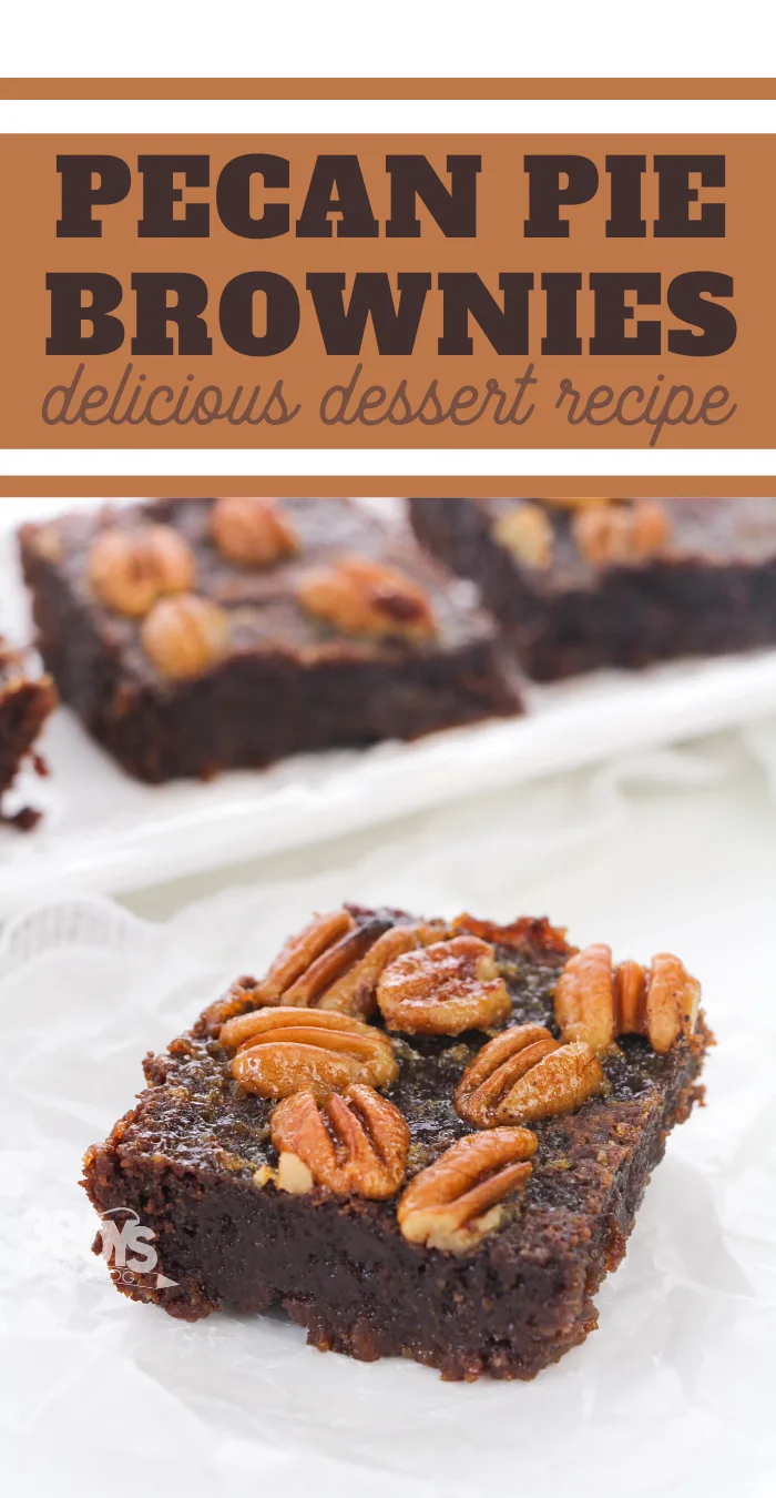 wow your family with the nostalgic Thanksgiving flavor of pecan pie in an easy to grab brownie