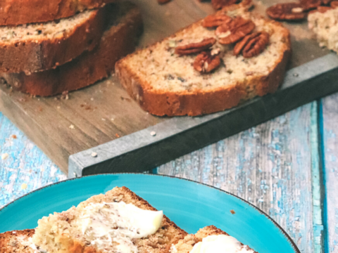 delicious sweet treat of pecans and banana bread