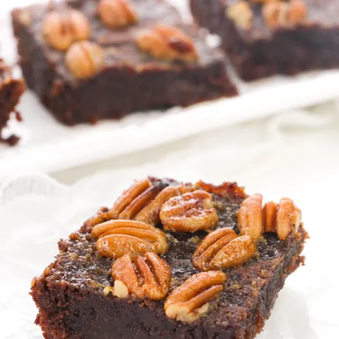 your guests will enjoy these brownies that taste like chocolate pecan pie
