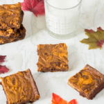 delicious dessert of pumpkin and chocolate in an easy to grab brownie recipe